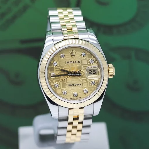 Special Replica Rolex Lady-datejust 179173 Caliber 2235 Automatic Movement 26x42mm Gold/steel Case Womens Watch - Image 7