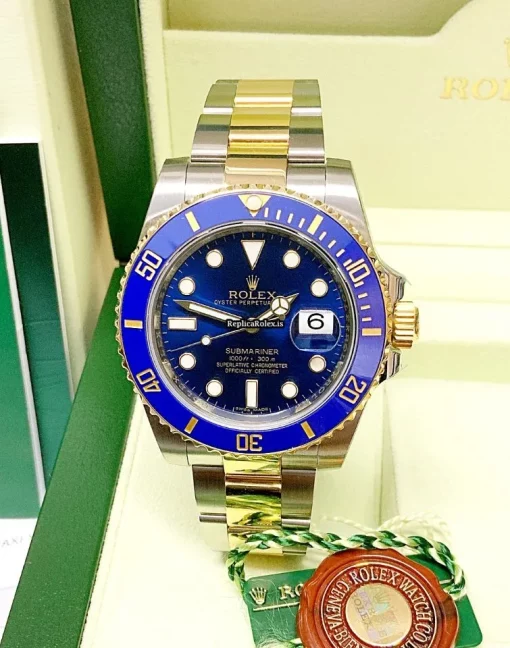 Swiss Fake Rolex Submariner Date 116613lb Caliber 3135 Automatic Movement 40mm Gold/steel Case Mens/unisex Watch - Image 4