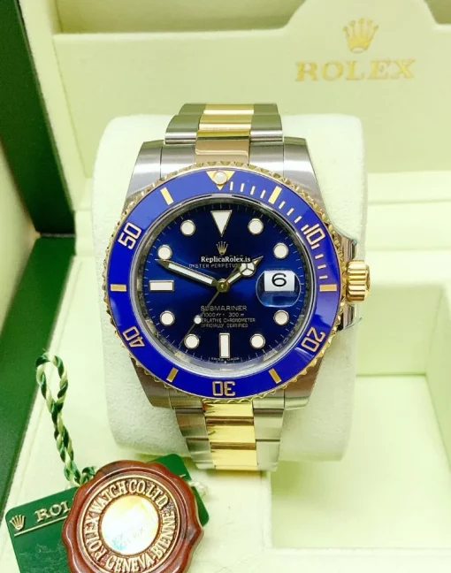 Swiss Fake Rolex Submariner Date 116613lb Caliber 3135 Automatic Movement 40mm Gold/steel Case Mens/unisex Watch - Image 8