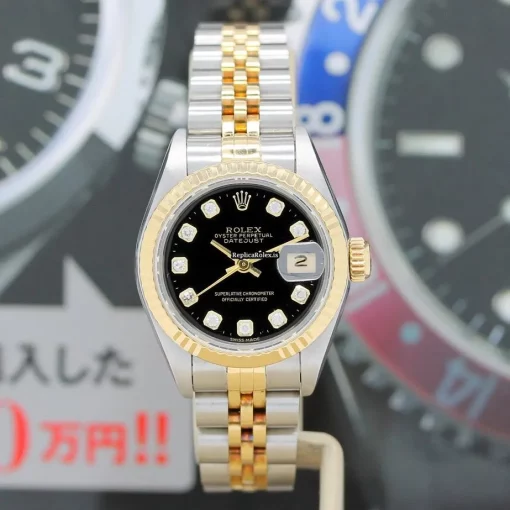 Nice Clone Rolex Lady-datejust 69173 Caliber 2135 Automatic Movement 26x42mm Gold/steel Case Womens Watch - Image 3