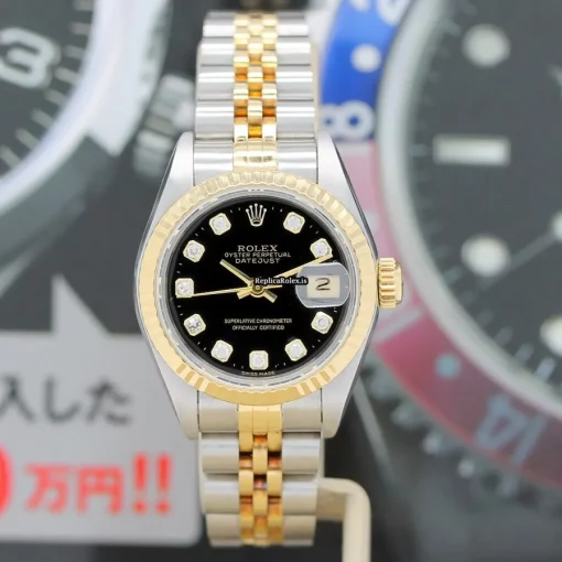 Nice Clone Rolex Lady-datejust 69173 Caliber 2135 Automatic Movement 26x42mm Gold/steel Case Womens Watch - Image 6