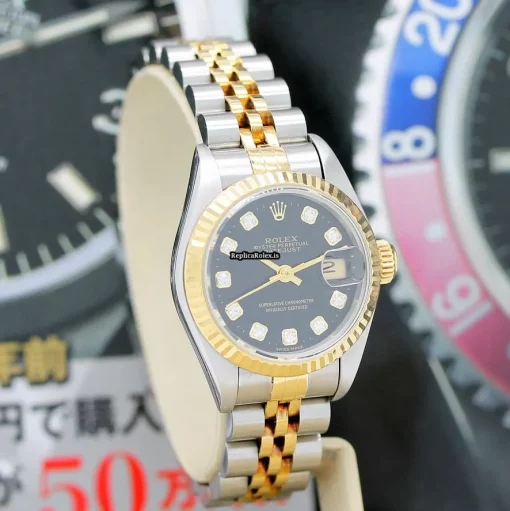Nice Clone Rolex Lady-datejust 69173 Caliber 2135 Automatic Movement 26x42mm Gold/steel Case Womens Watch - Image 7