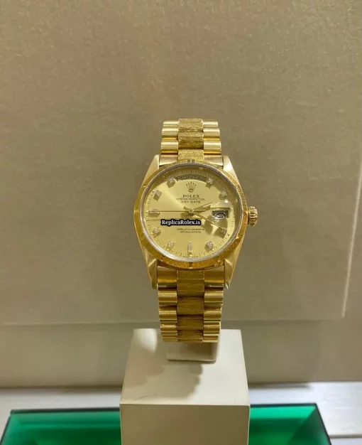 Excellent Fake Rolex Day-date 36 18078 Caliber 3055 Automatic Movement 36mm Yellow Gold Case Mens/unisex Watch