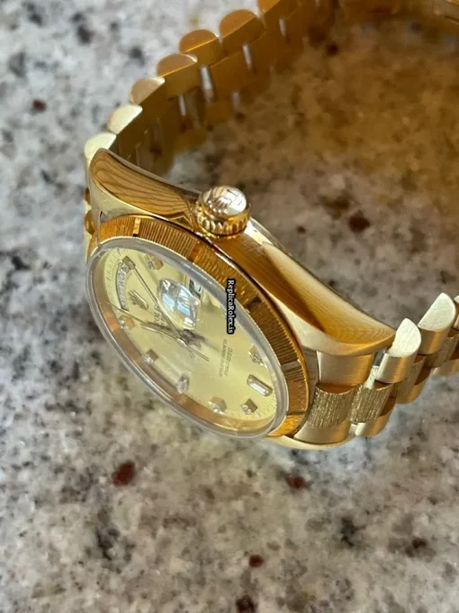 Excellent Fake Rolex Day-date 36 18078 Caliber 3055 Automatic Movement 36mm Yellow Gold Case Mens/unisex Watch - Image 3