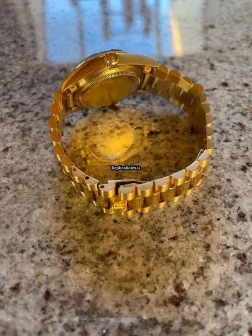 Excellent Fake Rolex Day-date 36 18078 Caliber 3055 Automatic Movement 36mm Yellow Gold Case Mens/unisex Watch - Image 5