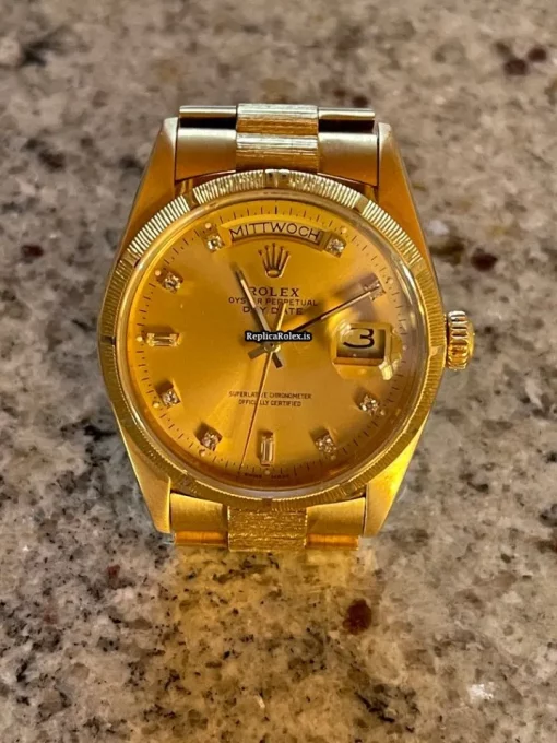 Excellent Fake Rolex Day-date 36 18078 Caliber 3055 Automatic Movement 36mm Yellow Gold Case Mens/unisex Watch - Image 6