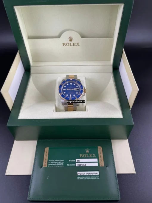 Pleasing Fake Rolex Submariner Date 116613lb Caliber 3135 Automatic Movement 40mm Gold/steel Case Mens/unisex Watch - Image 6
