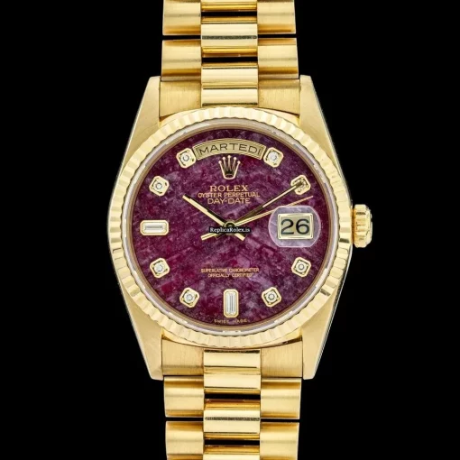 Ideal Fake Rolex Day-date 36 18238 Caliber 3155 Automatic Movement 36mm Yellow Gold Case Mens/unisex Watch - Image 13