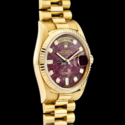 Ideal Fake Rolex Day-date 36 18238 Caliber 3155 Automatic Movement 36mm Yellow Gold Case Mens/unisex Watch - Image 5
