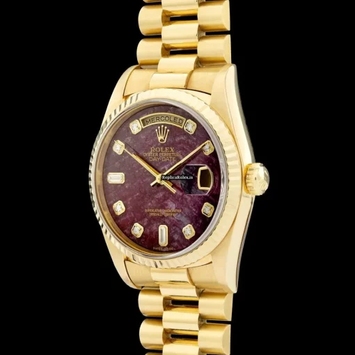Ideal Fake Rolex Day-date 36 18238 Caliber 3155 Automatic Movement 36mm Yellow Gold Case Mens/unisex Watch - Image 9