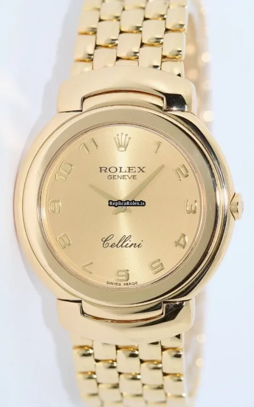 Affordable Replica Rolex Cellini 6622 Caliber 6620 Quartz Movement 33mm Yellow Gold Case Mens/unisex Watch