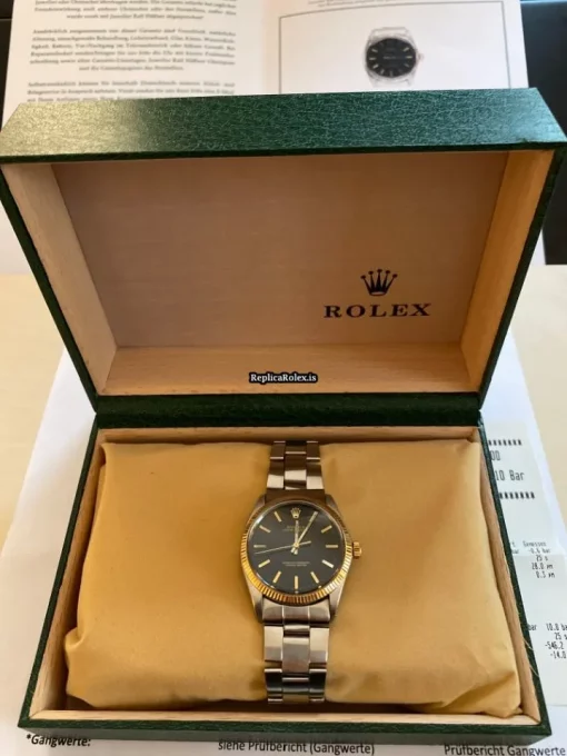 Nice Replica Rolex Oyster Perpetual 34 1005 Caliber 1570 Automatic Movement 34mm Yellow Gold Case Mens/unisex Watch