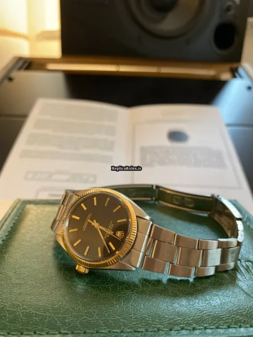 Nice Replica Rolex Oyster Perpetual 34 1005 Caliber 1570 Automatic Movement 34mm Yellow Gold Case Mens/unisex Watch - Image 3
