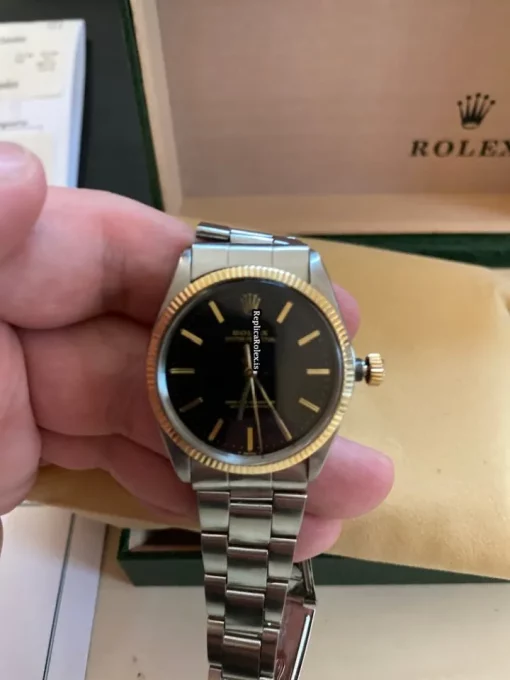 Nice Replica Rolex Oyster Perpetual 34 1005 Caliber 1570 Automatic Movement 34mm Yellow Gold Case Mens/unisex Watch - Image 5