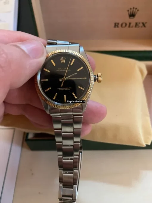 Nice Replica Rolex Oyster Perpetual 34 1005 Caliber 1570 Automatic Movement 34mm Yellow Gold Case Mens/unisex Watch - Image 6