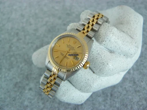 Perfect Fake Rolex Lady-datejust 6917 Caliber 2030 Automatic Movement 26mm Gold/steel Case Womens Watch - Image 7