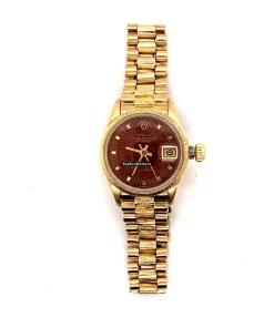 Wonderful Replica Rolex Oyster Perpetual Lady Date 6517 Caliber 1161 Automatic Movement 26mm Yellow Gold Case Womens Watch