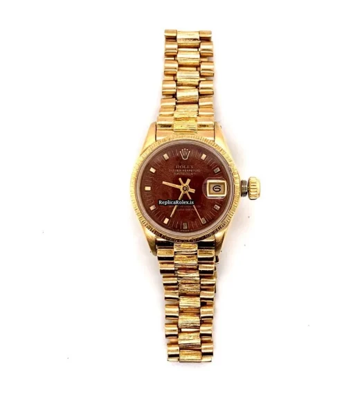 Wonderful Replica Rolex Oyster Perpetual Lady Date 6517 Caliber 1161 Automatic Movement 26mm Yellow Gold Case Womens Watch