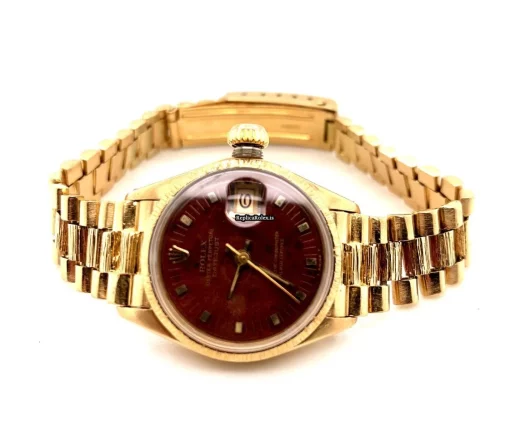 Wonderful Replica Rolex Oyster Perpetual Lady Date 6517 Caliber 1161 Automatic Movement 26mm Yellow Gold Case Womens Watch - Image 2