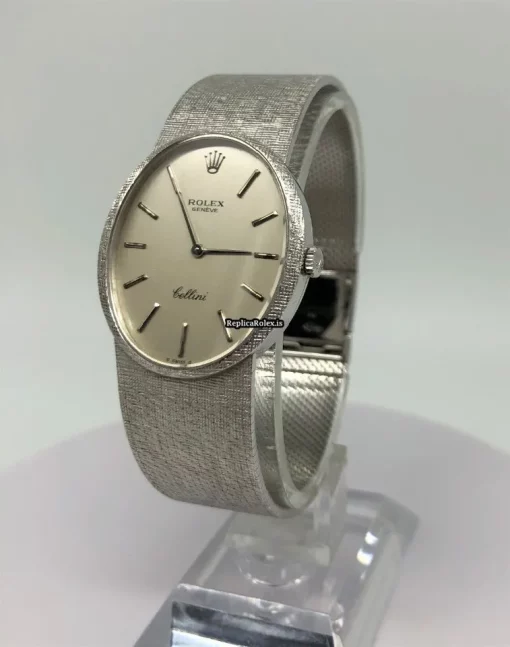 Luxury Replica Rolex Cellini 4094 Caliber 1600 Manual Winding Movement 33.6x29.5mm White Gold Case Mens/unisex Watch - Image 2