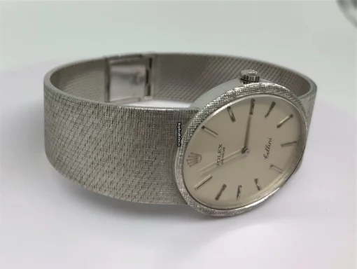 Luxury Replica Rolex Cellini 4094 Caliber 1600 Manual Winding Movement 33.6x29.5mm White Gold Case Mens/unisex Watch - Image 9