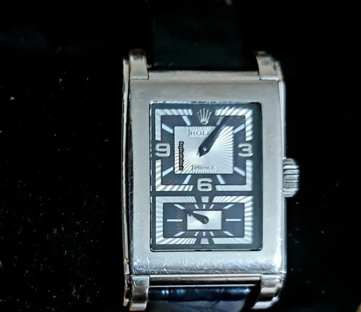 Neat Replica Rolex Cellini Prince 5443 Manual Winding Movement 47x28mm White Gold Case Mens/unisex Watch - Image 6