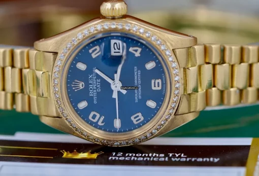 Special Replica Rolex Oyster Perpetual Lady Date 6916 Caliber 2035 Automatic Movement 26mm Yellow Gold Case Womens Watch - Image 11