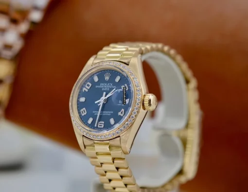 Special Replica Rolex Oyster Perpetual Lady Date 6916 Caliber 2035 Automatic Movement 26mm Yellow Gold Case Womens Watch - Image 14