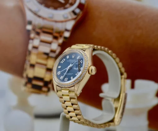 Special Replica Rolex Oyster Perpetual Lady Date 6916 Caliber 2035 Automatic Movement 26mm Yellow Gold Case Womens Watch - Image 16