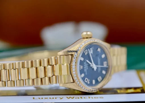 Special Replica Rolex Oyster Perpetual Lady Date 6916 Caliber 2035 Automatic Movement 26mm Yellow Gold Case Womens Watch - Image 6
