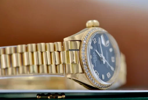 Special Replica Rolex Oyster Perpetual Lady Date 6916 Caliber 2035 Automatic Movement 26mm Yellow Gold Case Womens Watch - Image 8