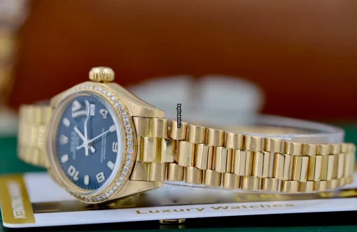 Special Replica Rolex Oyster Perpetual Lady Date 6916 Caliber 2035 Automatic Movement 26mm Yellow Gold Case Womens Watch - Image 9